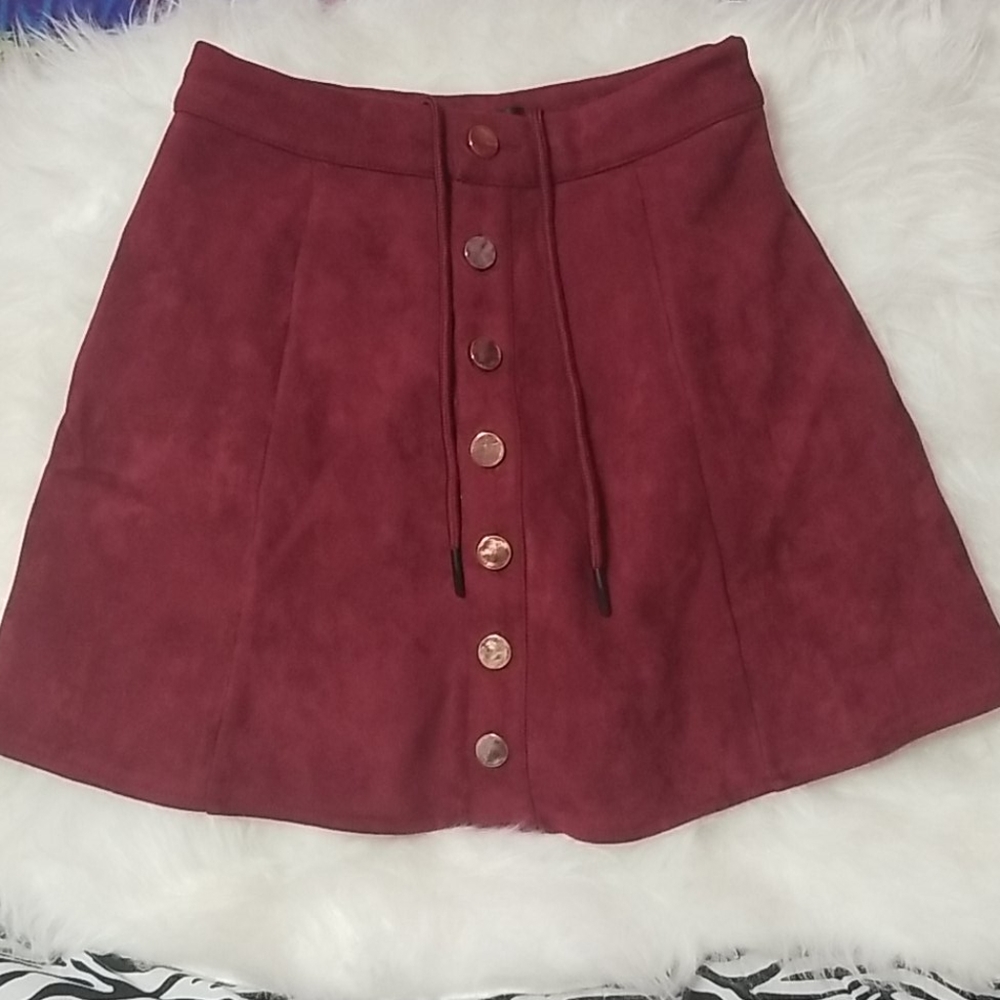 Fuinloth Faux Suede Skirt